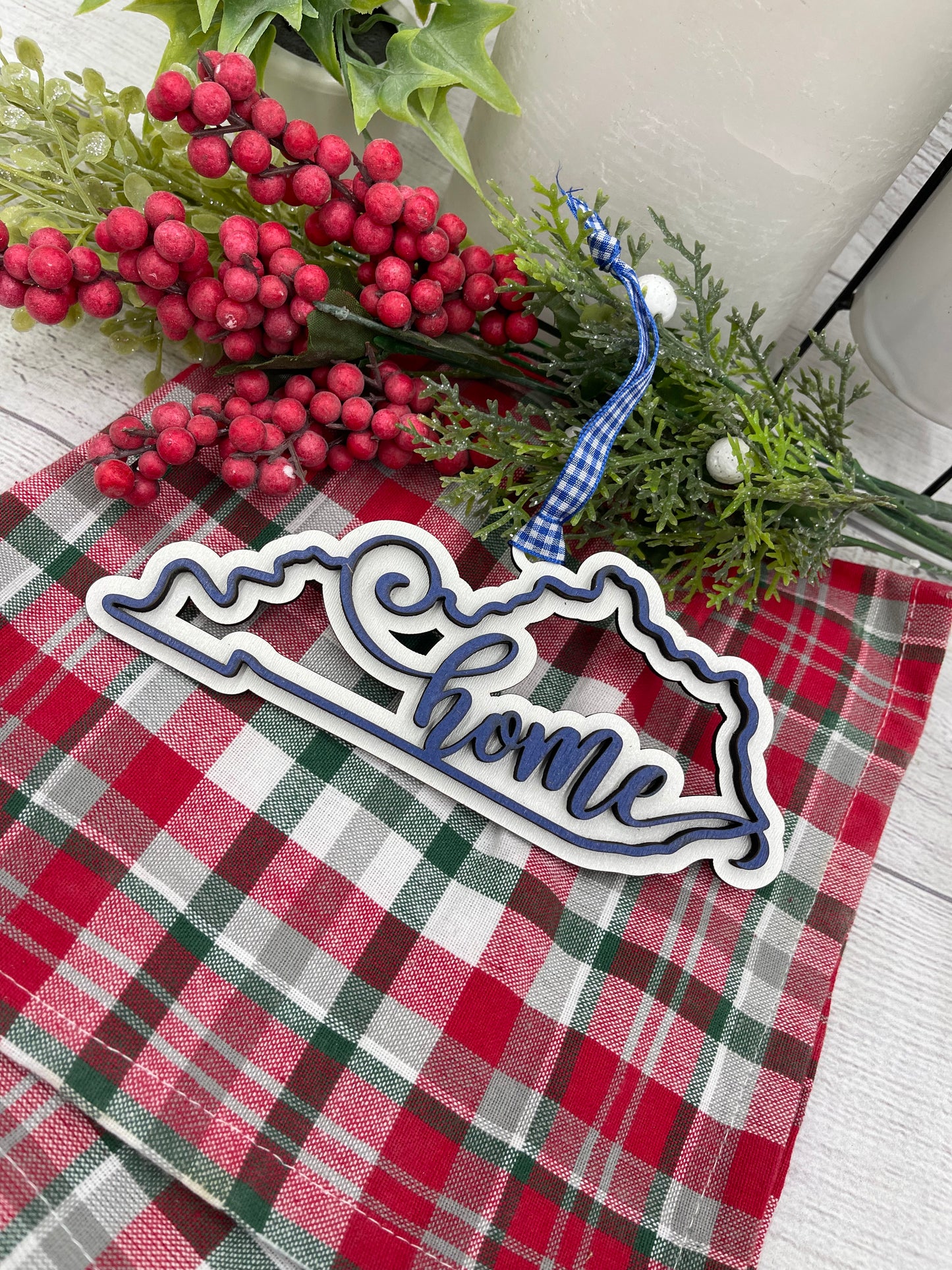 Kentucky Blue and White KY Christmas Ornament for your Kentucky Tree!!