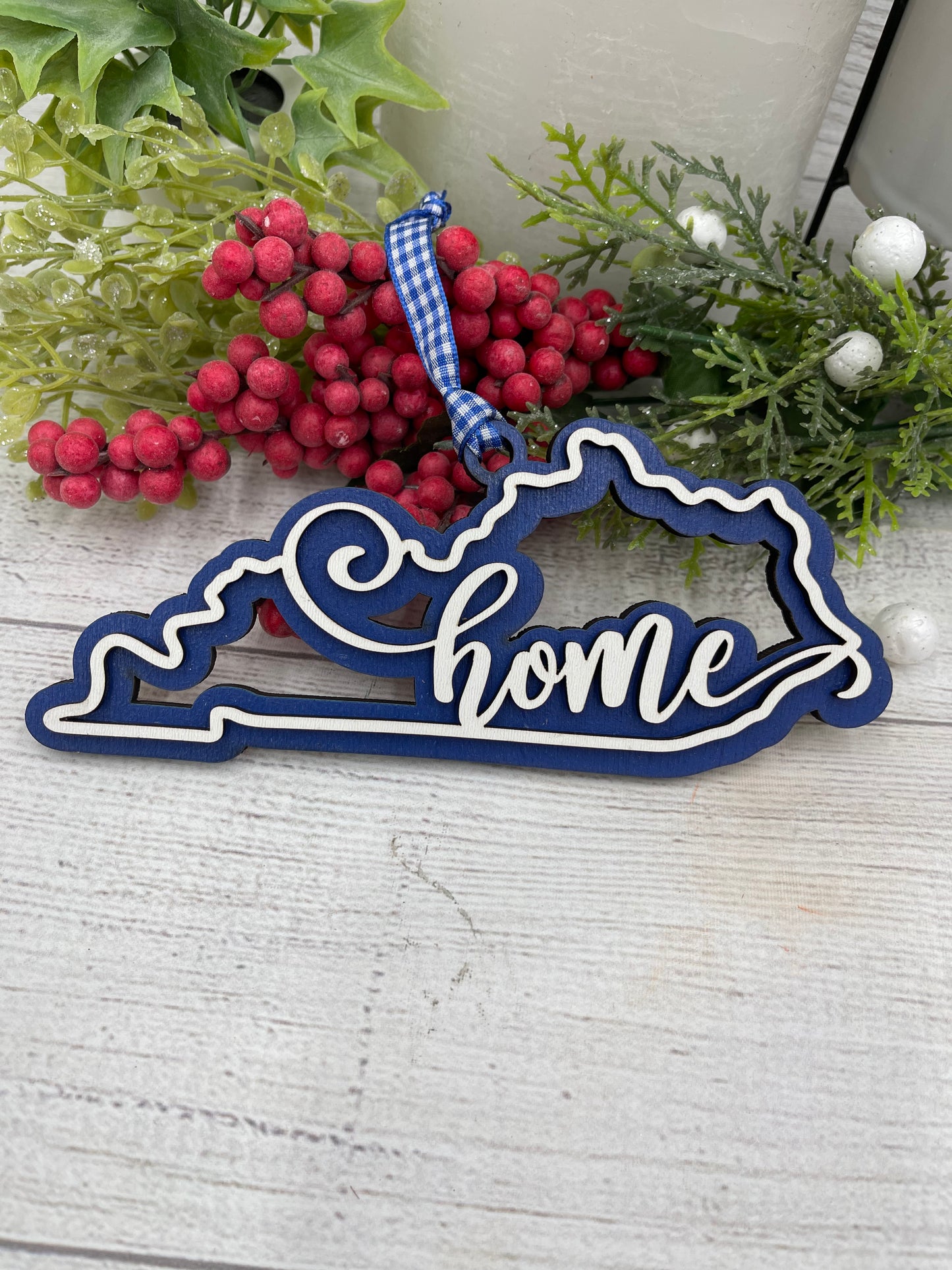 Kentucky Blue and White KY Christmas Ornament for your Kentucky Tree!!