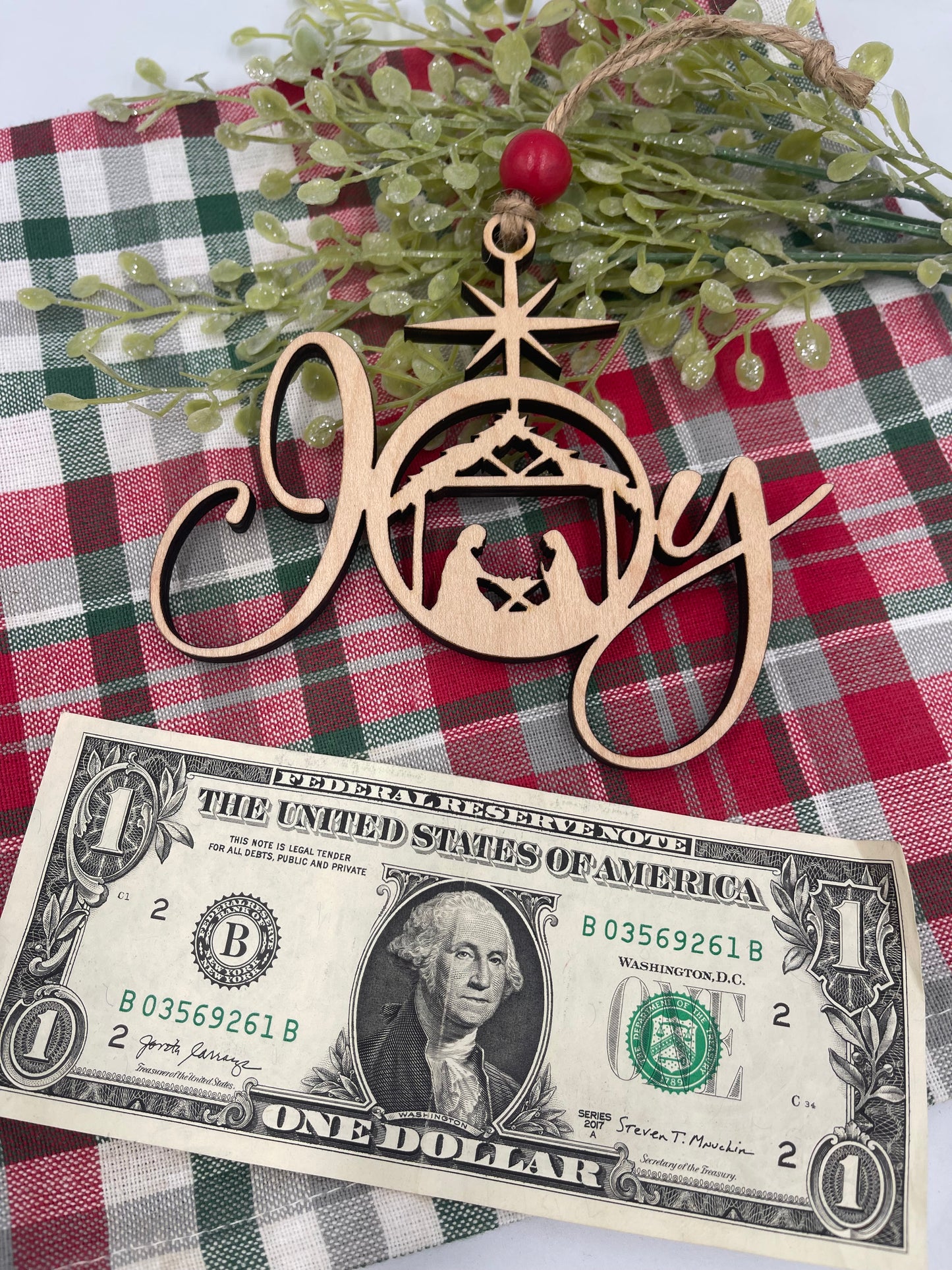 Joy Nativity Christmas Ornament Wood Nativity Joy Ornament Religious Wood Christmas Ornament Laser Cut Nativity Scene Ornament