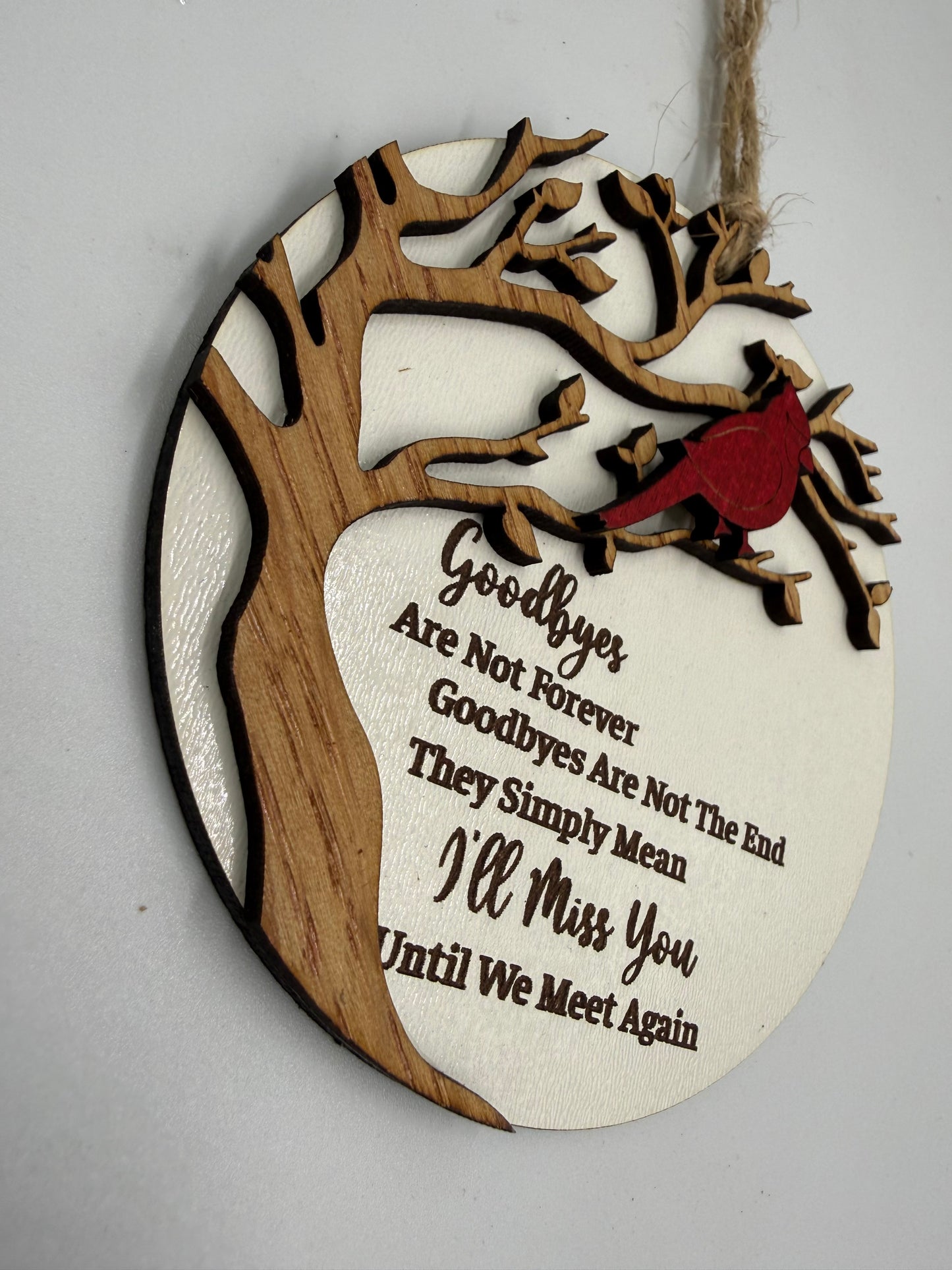 Cardinal Memorial Ornament | Laser Cut Wooden Remembrance Ornament | Sympathy Gift | In Memory Of Christmas Keepsake