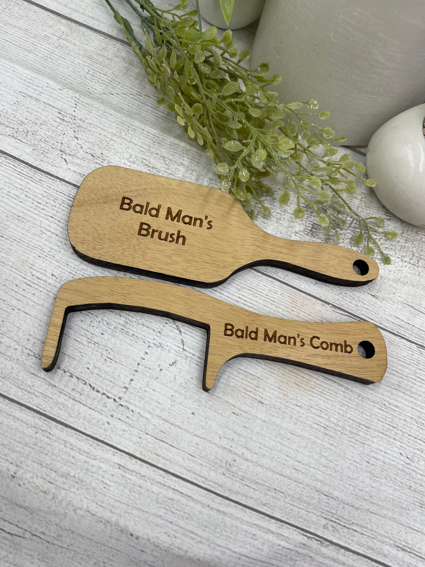Humorous Bald Man Grooming Kit: Novelty Brush & Comb Set for Hair Loss - Funny Gag Gift