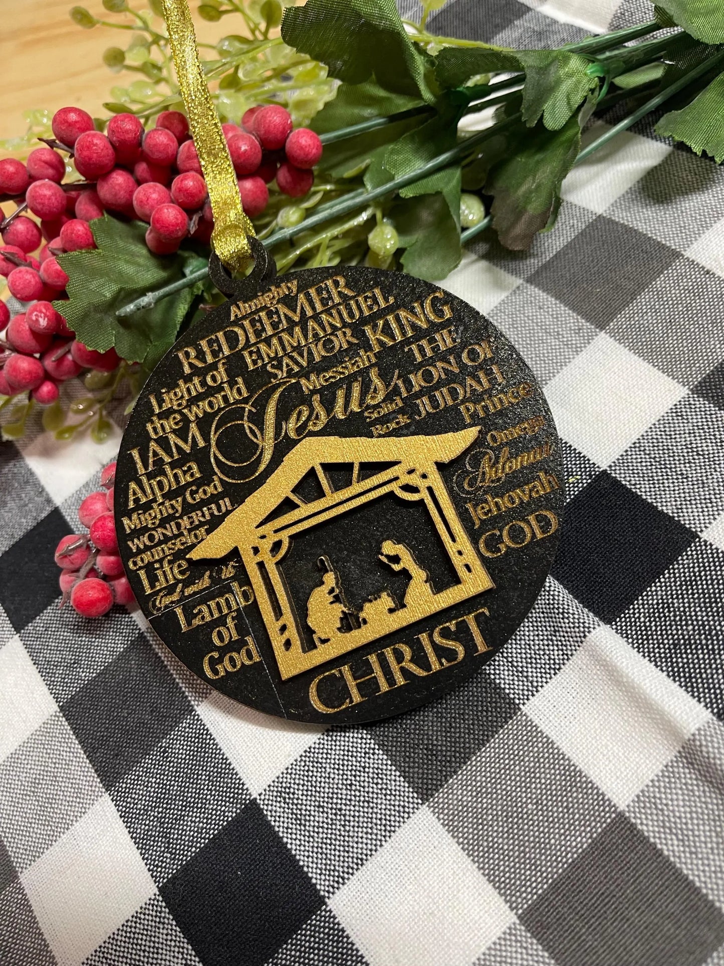 Nativity Names of God Ornament: Jesus, Emmanuel, Christ