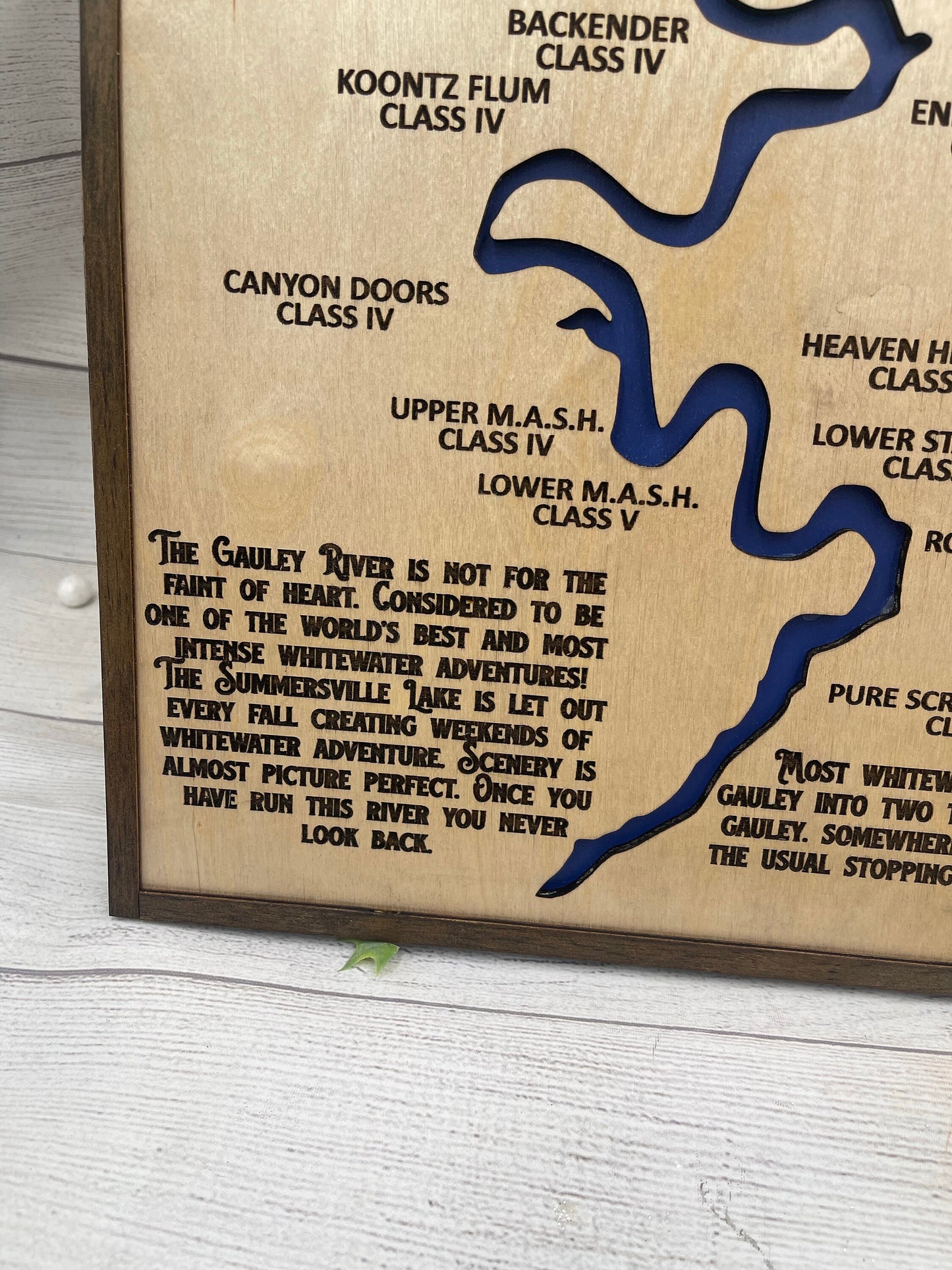 Gauley River Map of West Virginia Whitewater Rafting Map Wall Hanging Rafting on Gauley River Map Art Hanging Sign Housewarming Gift