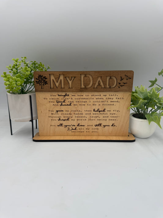 My Dad Fathers Day Wood Desk Plaque