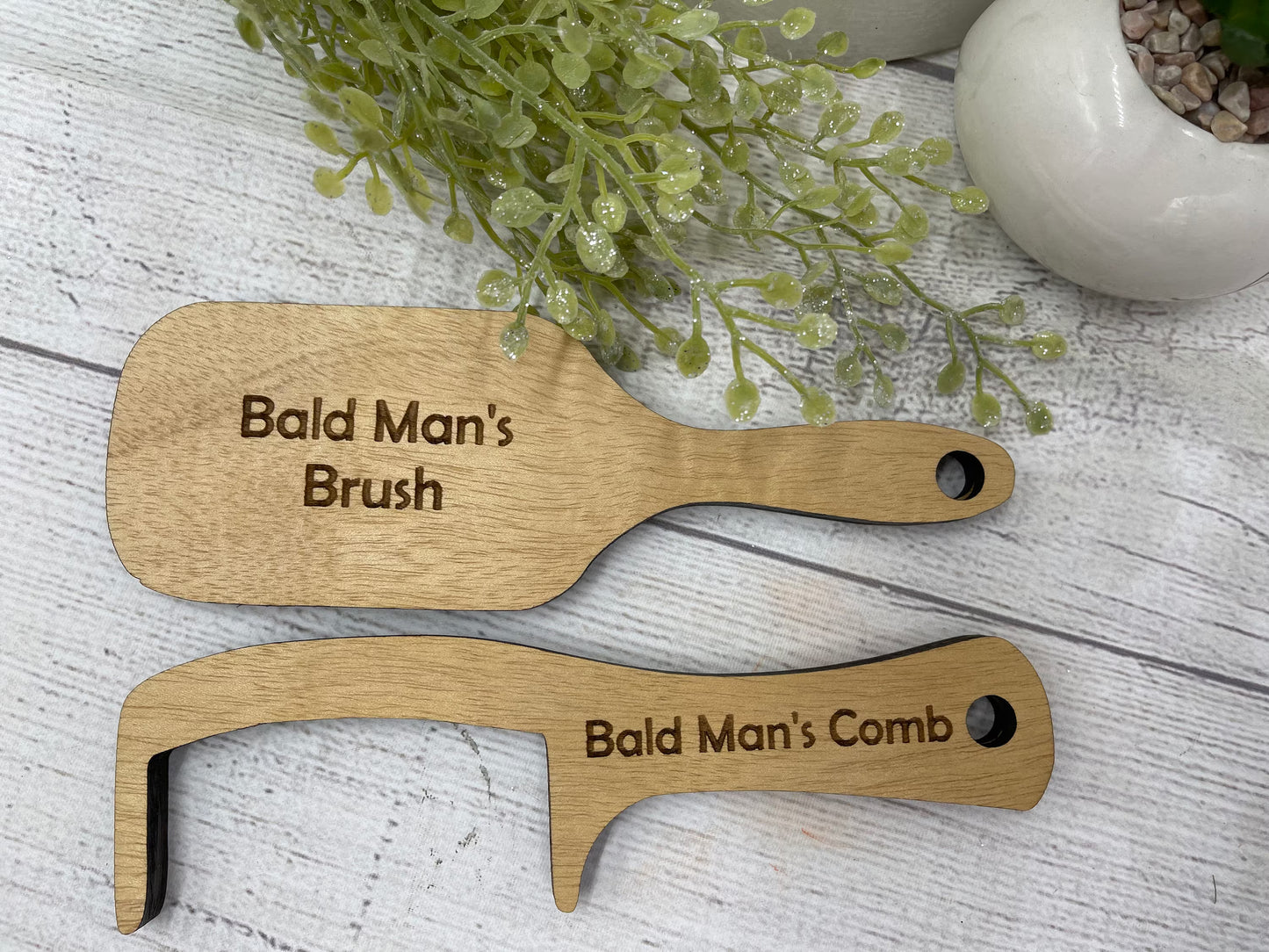 Humorous Bald Man Grooming Kit: Novelty Brush & Comb Set for Hair Loss - Funny Gag Gift