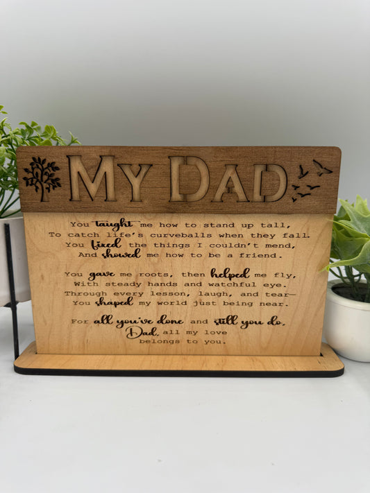 My Dad Fathers Day Wood Desk Plaque