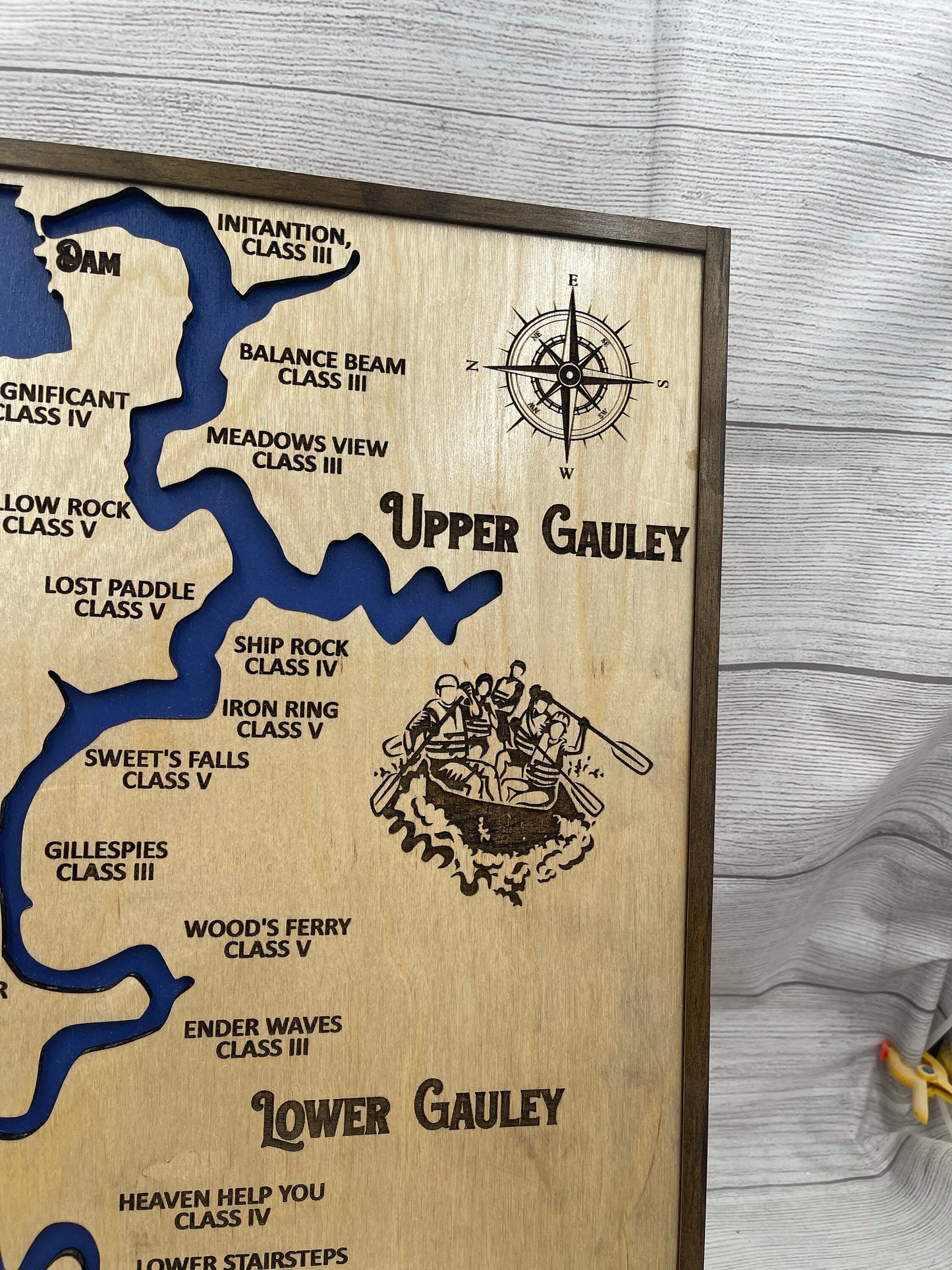 Gauley River Map of West Virginia Whitewater Rafting Map Wall Hanging Rafting on Gauley River Map Art Hanging Sign Housewarming Gift