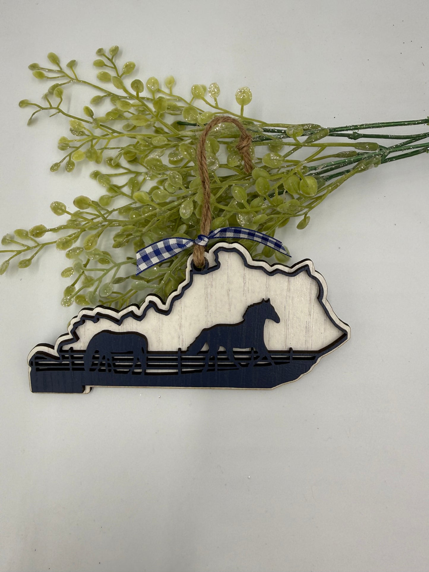 Kentucky Horse Blue and White Christmas Ornament for your Kentucky Tree!!