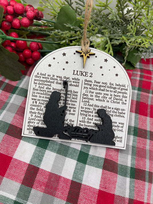 Nativity Religious Scripture Christmas Ornament - Luke 2