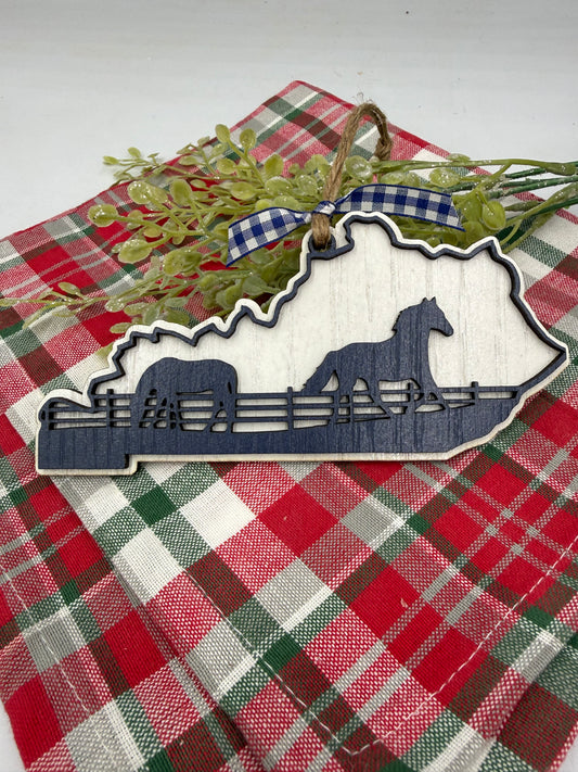 Kentucky Horse Blue and White Christmas Ornament for your Kentucky Tree!!