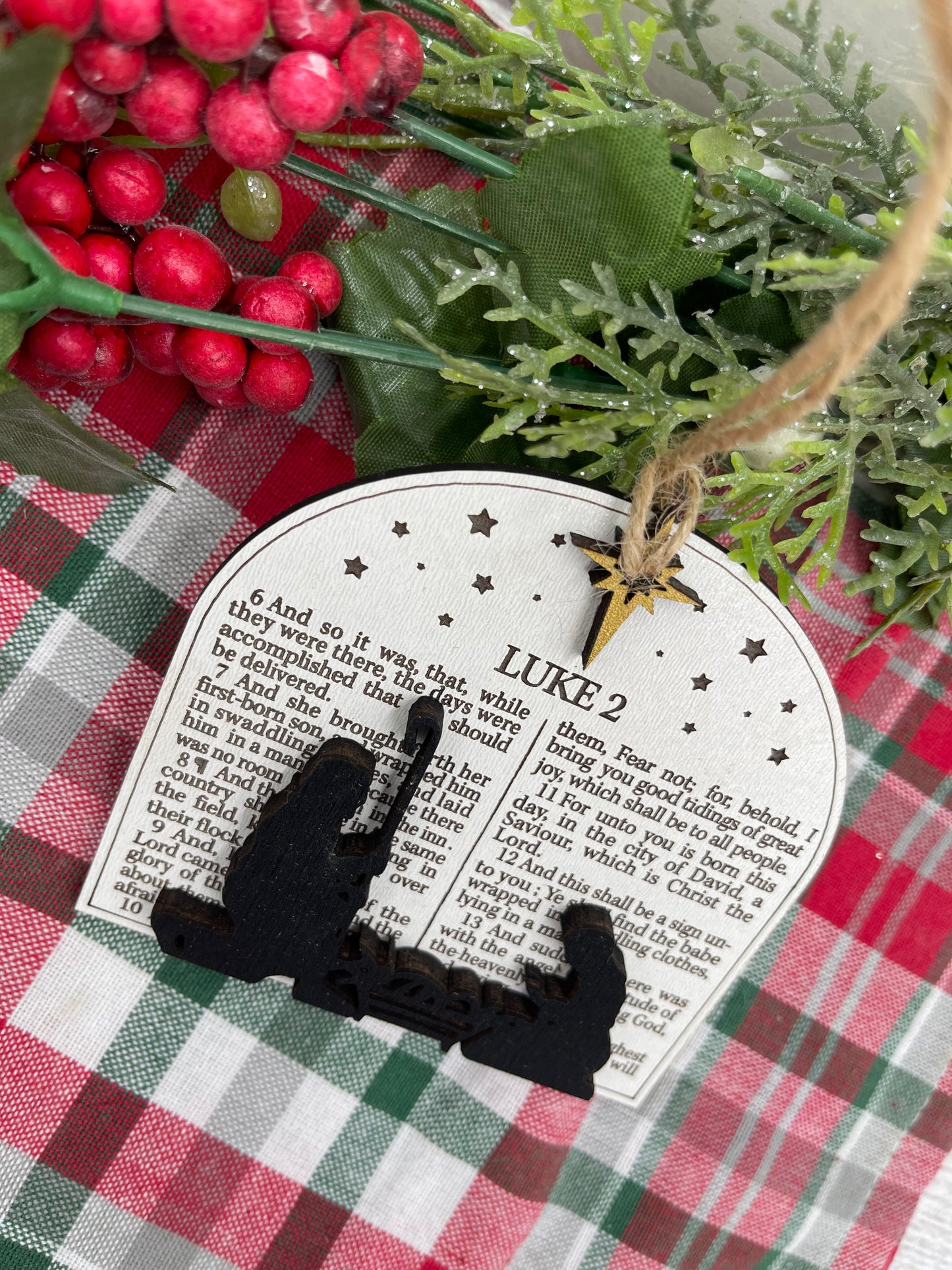 Nativity Religious Scripture Christmas Ornament - Luke 2