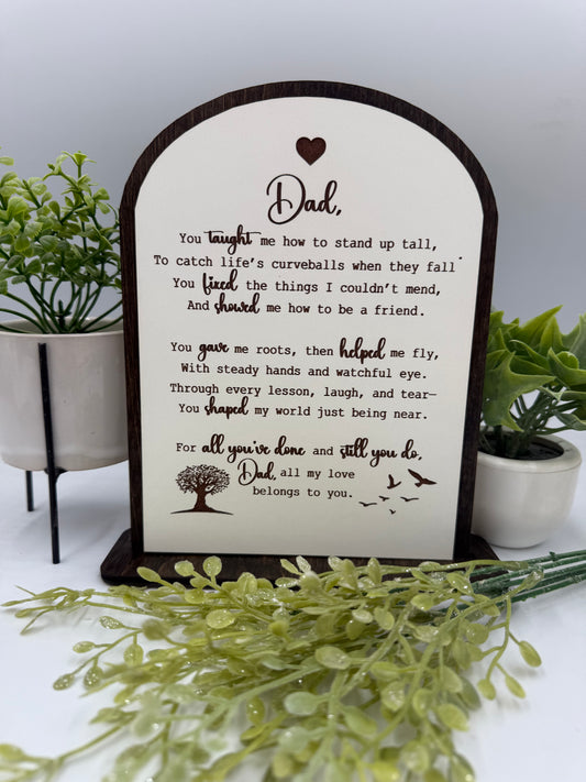 Dad Plaque for Fathers Day - Roots & Wings