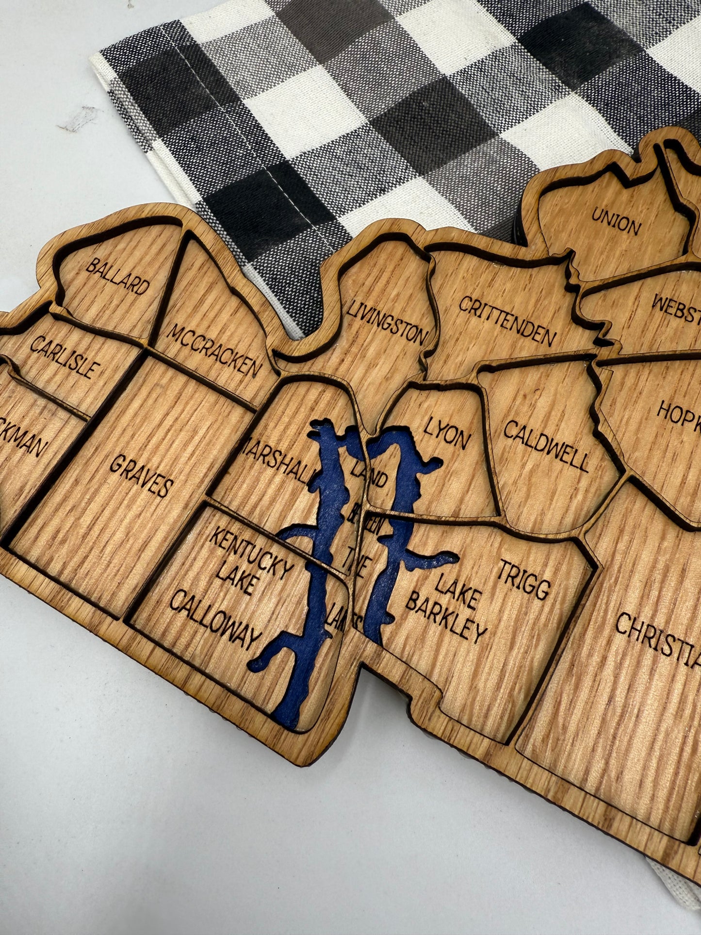 Wood Kentucky County Map Sign KY State Map Wall Art Laser Cut