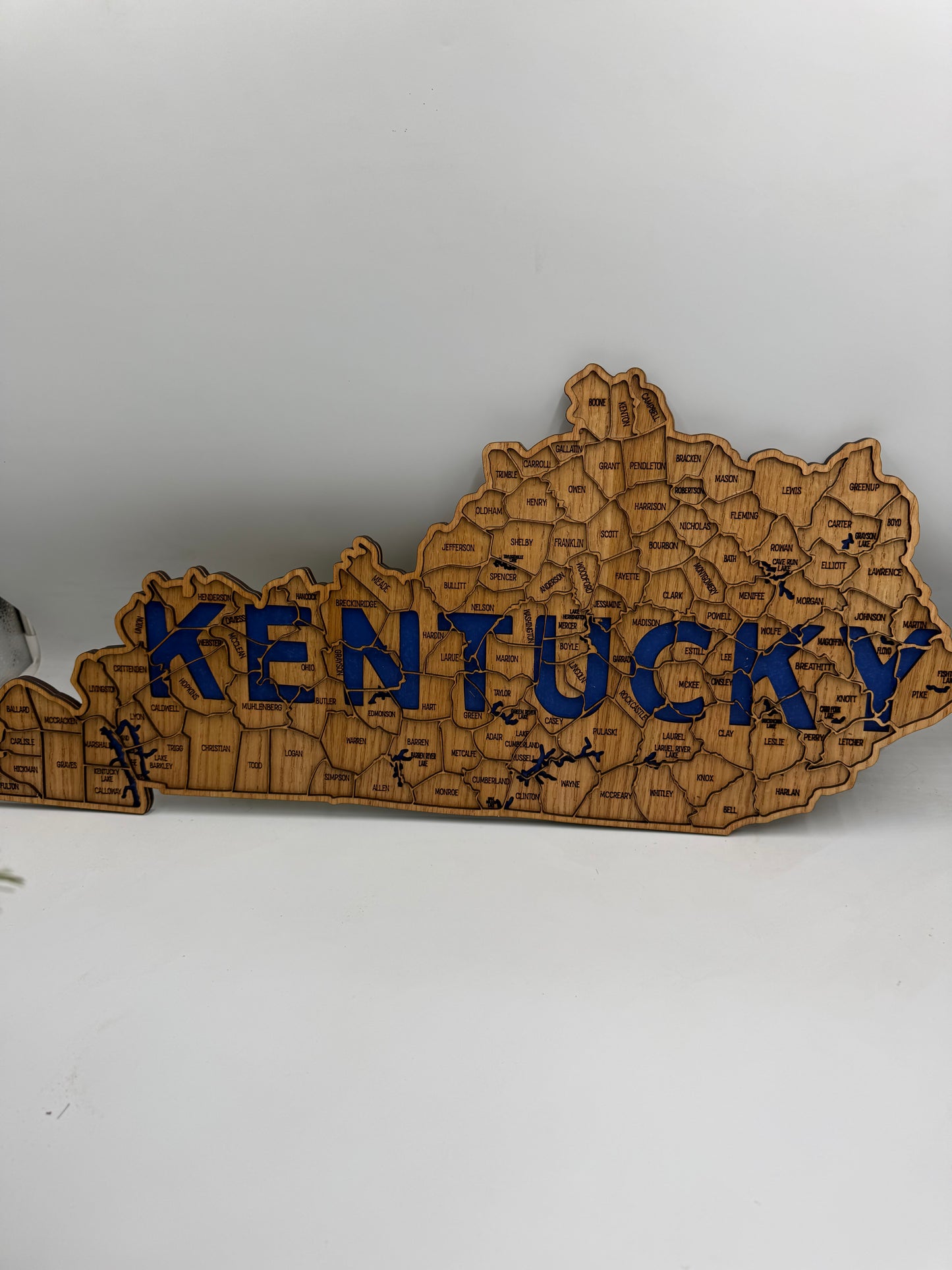 Kentucky County Map Sign KY State Map Wood Wall Art Laser Cut