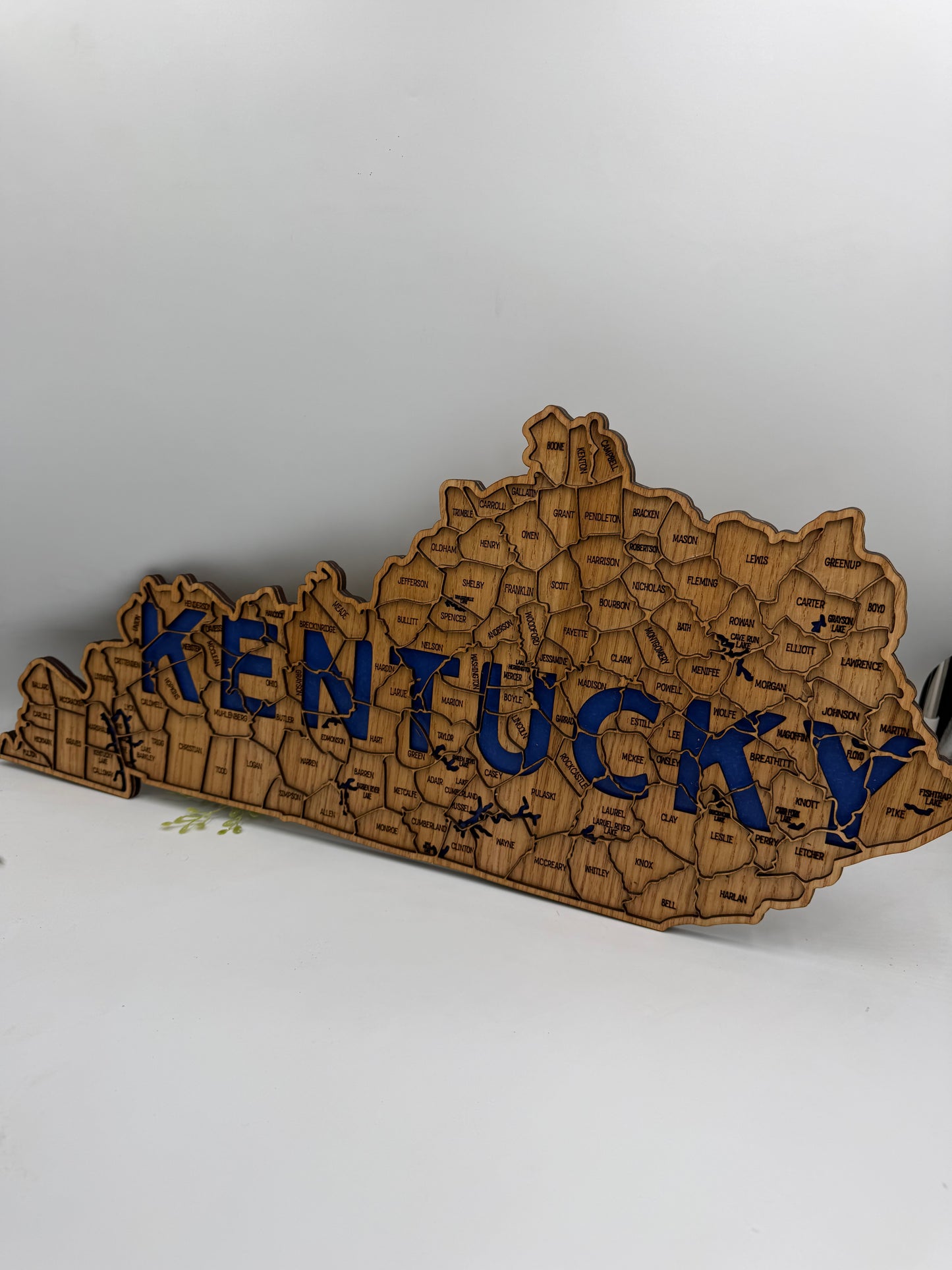 Kentucky County Map Sign KY State Map Wood Wall Art Laser Cut