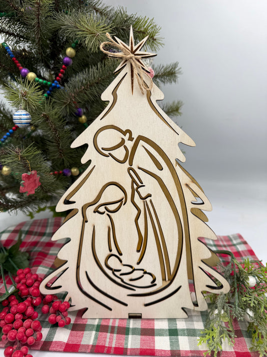 Nativity Candle Holder Lighted Manger Scene