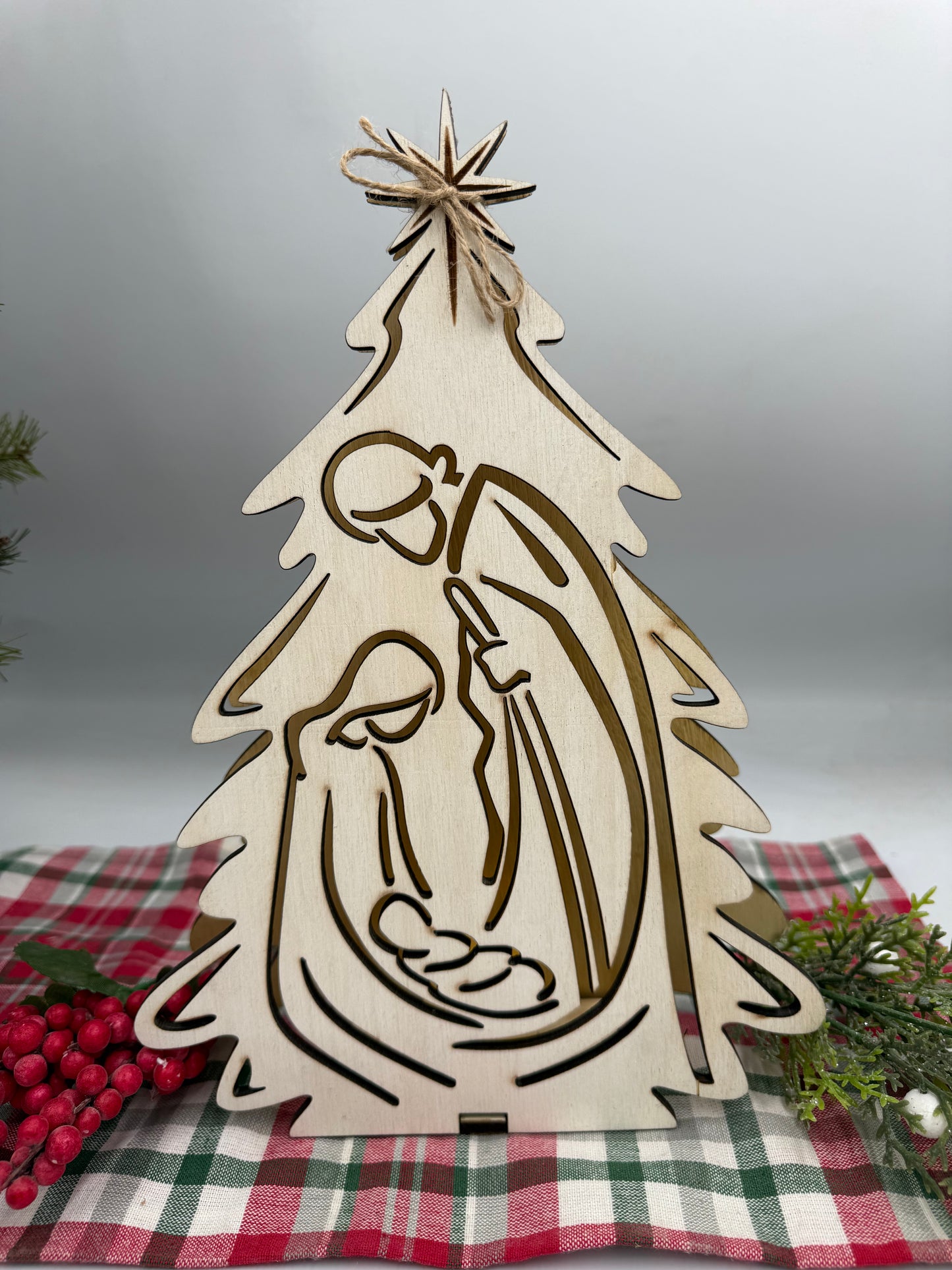 Nativity Candle Holder Lighted Manger Scene