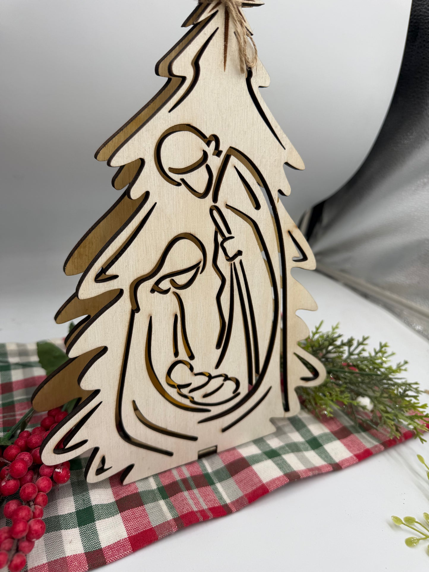 Nativity Candle Holder Lighted Manger Scene