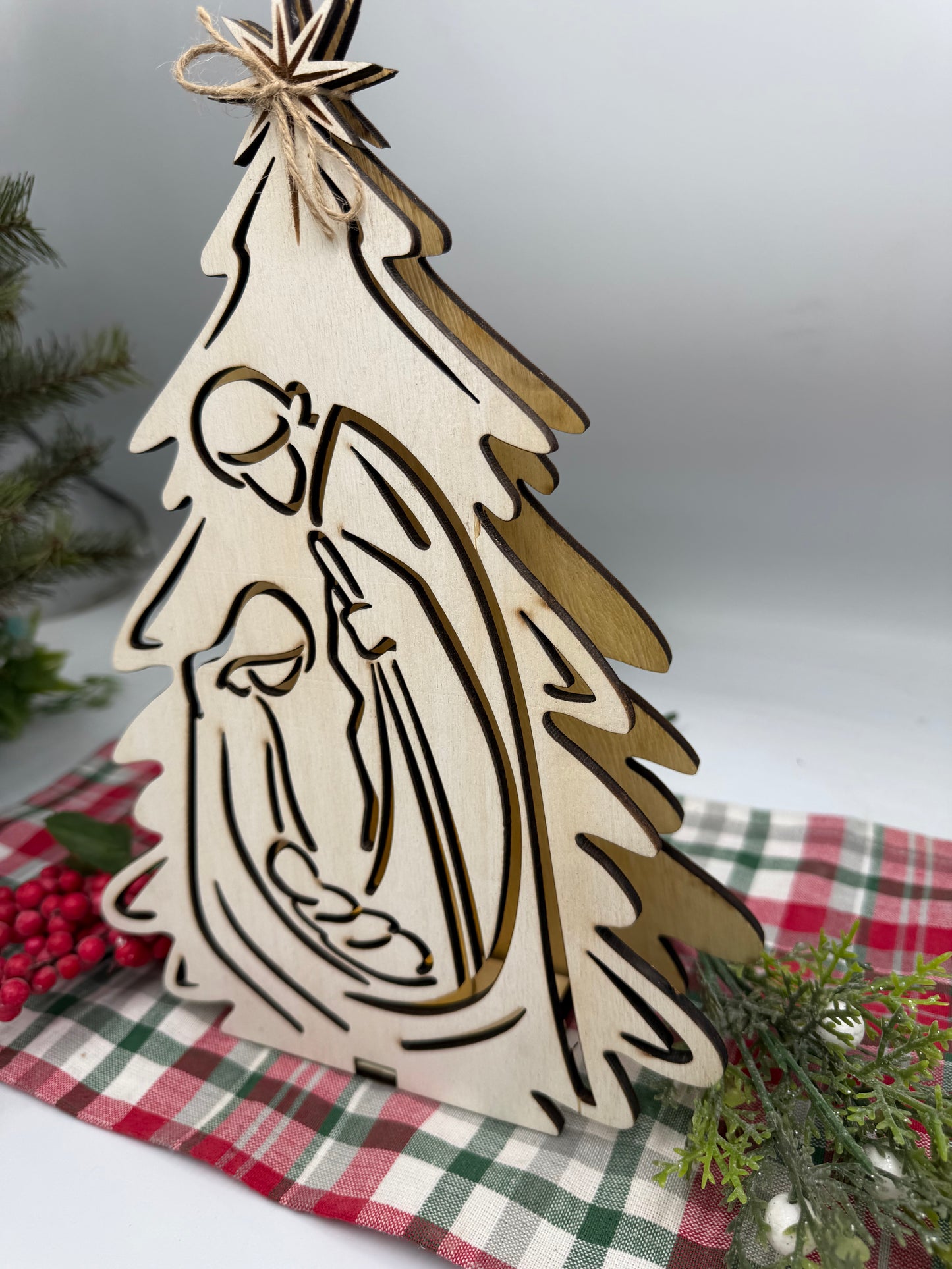 Nativity Candle Holder Lighted Manger Scene