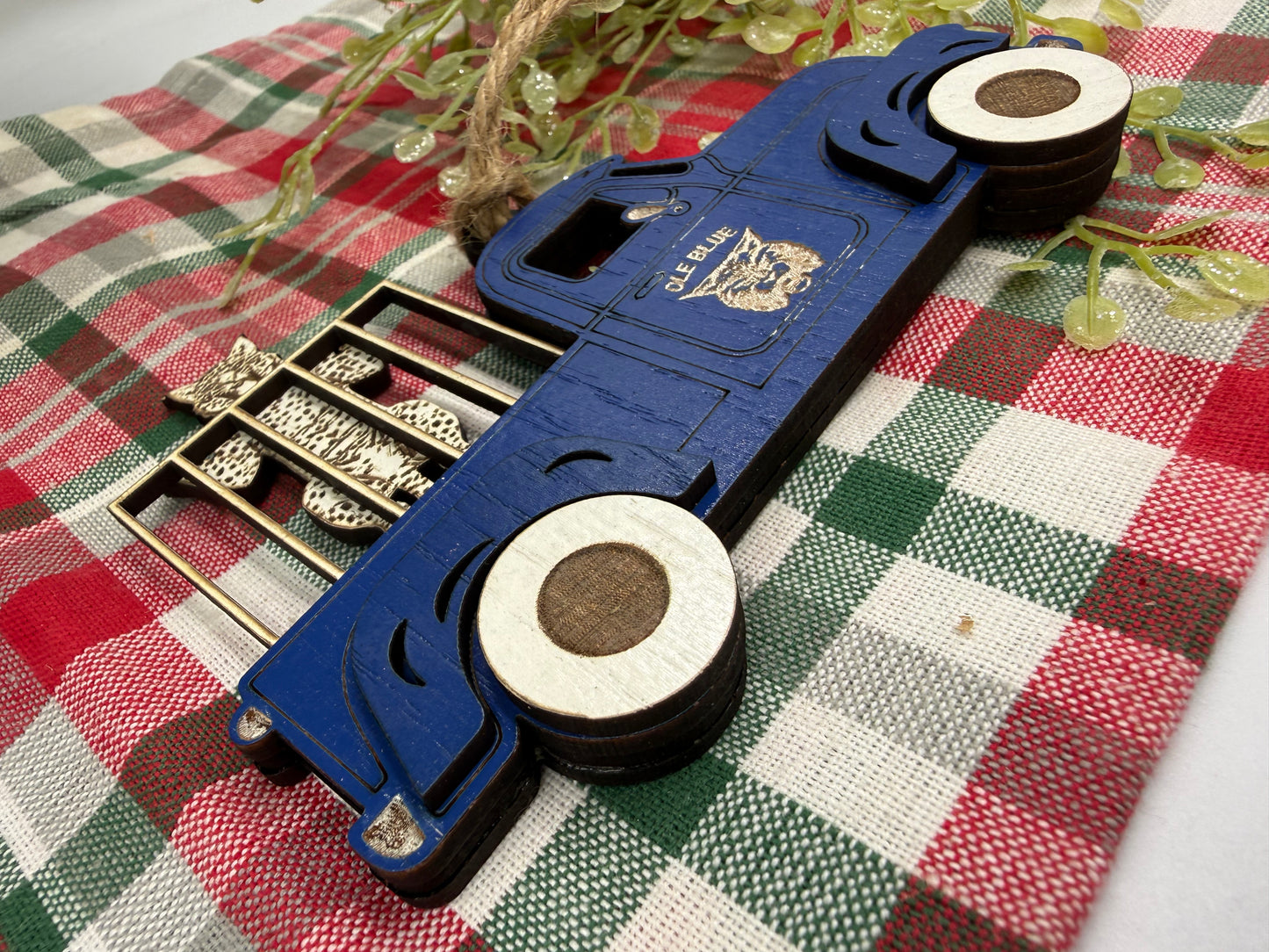 Kentucky Wildcat Old Truck Big Blue Nation Christmas Ornament KY Tree Decor