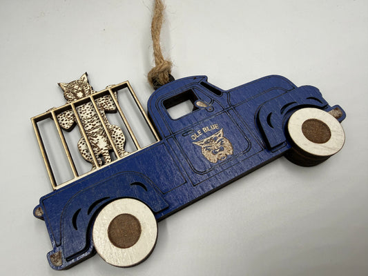 Kentucky Wildcat Old Truck Big Blue Nation Christmas Ornament KY Tree Decor