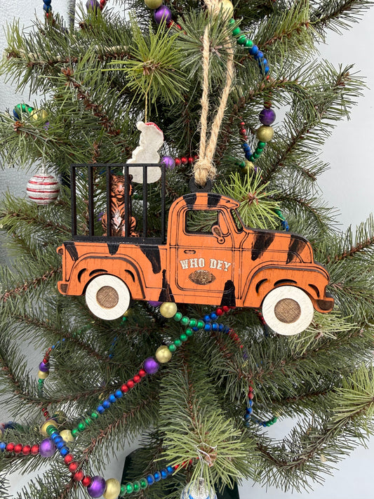 Cincinnati Bengals Who Dey Christmas Ornament Football Tree Decor