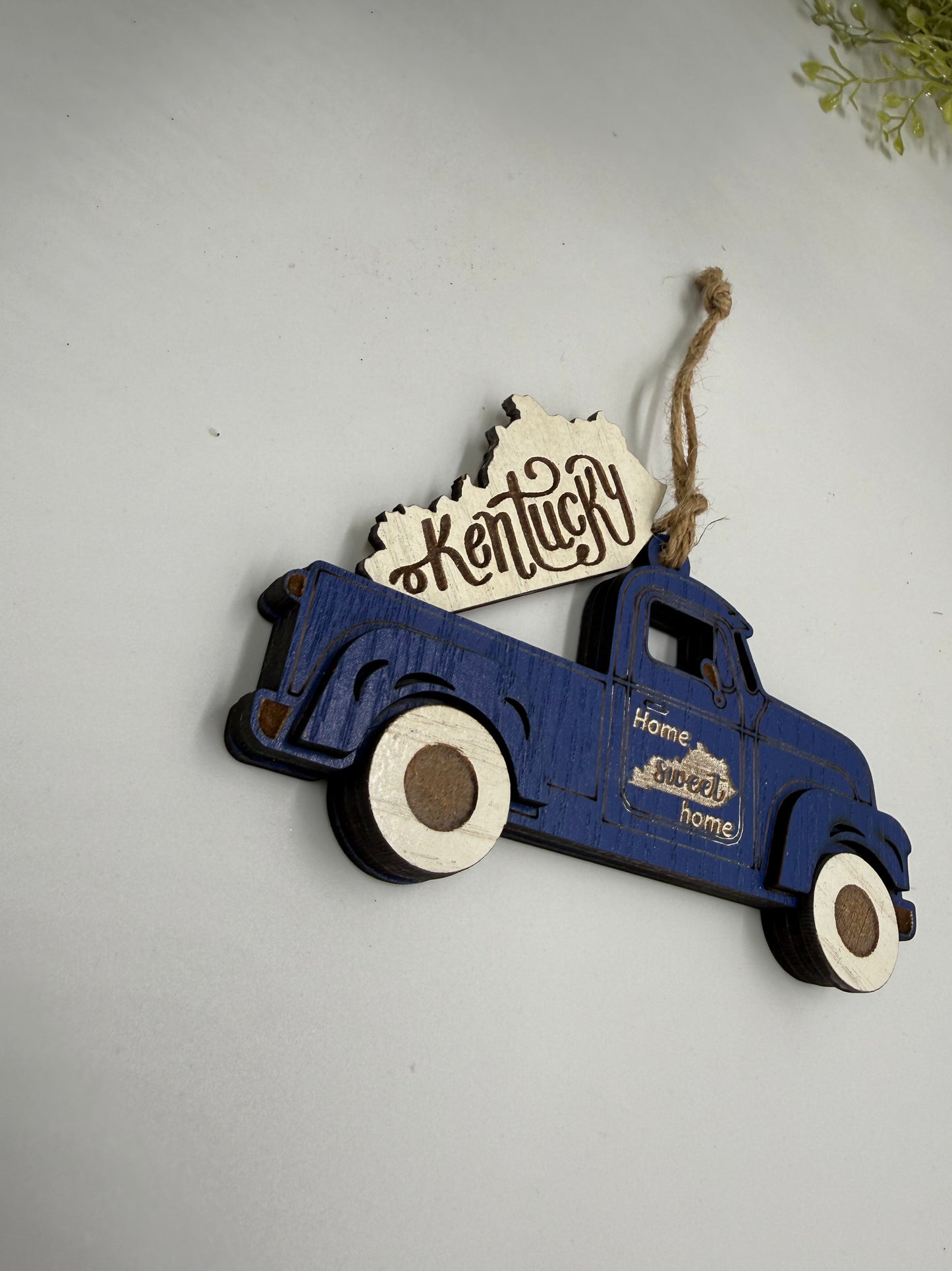Kentucky Old Truck Christmas Ornament KY Home Sweet Home Blue Tree Decor