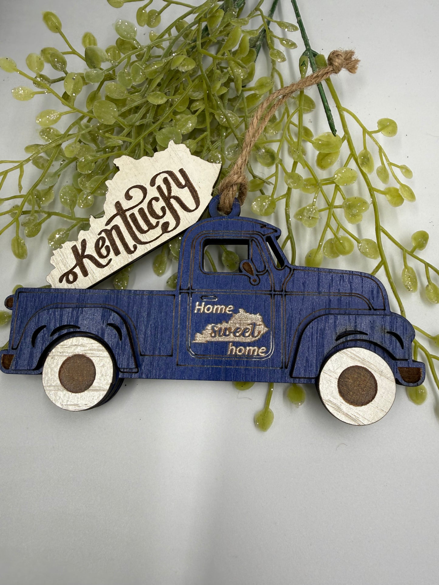 Kentucky Old Truck Christmas Ornament KY Home Sweet Home Blue Tree Decor