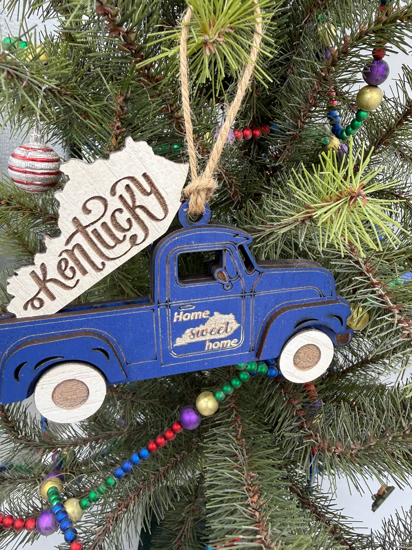 Kentucky Old Truck Christmas Ornament KY Home Sweet Home Blue Tree Decor