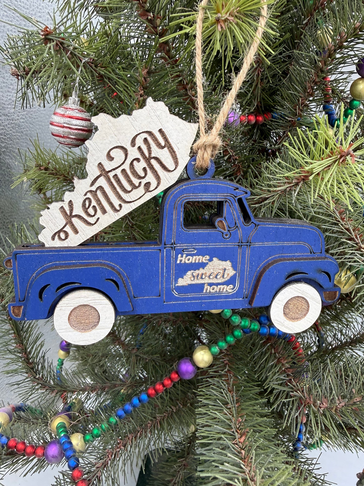 Kentucky Old Truck Christmas Ornament KY Home Sweet Home Blue Tree Decor