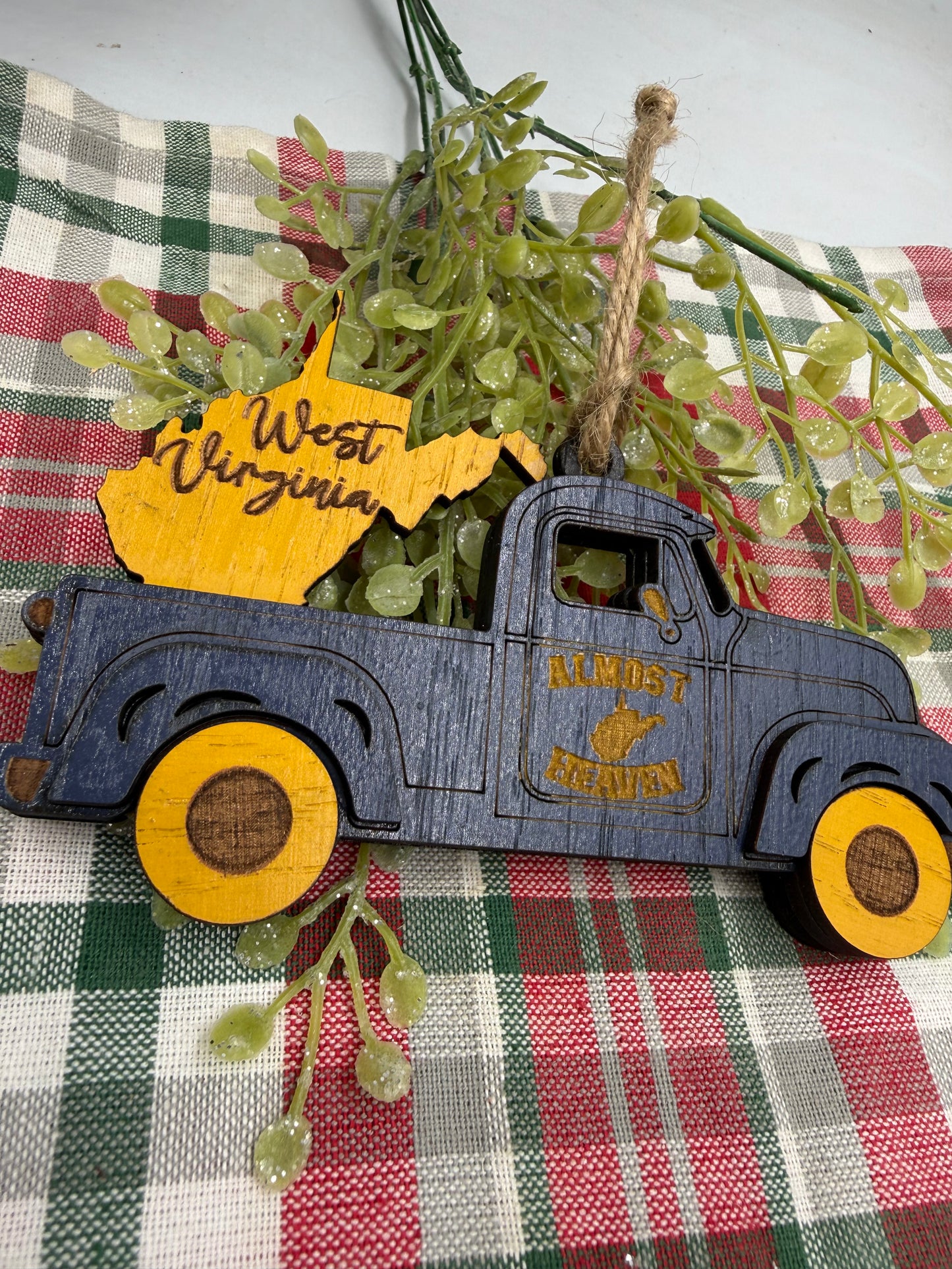 West Virginia Old Truck State Pride Almost Heaven Christmas Ornament Tree Decor