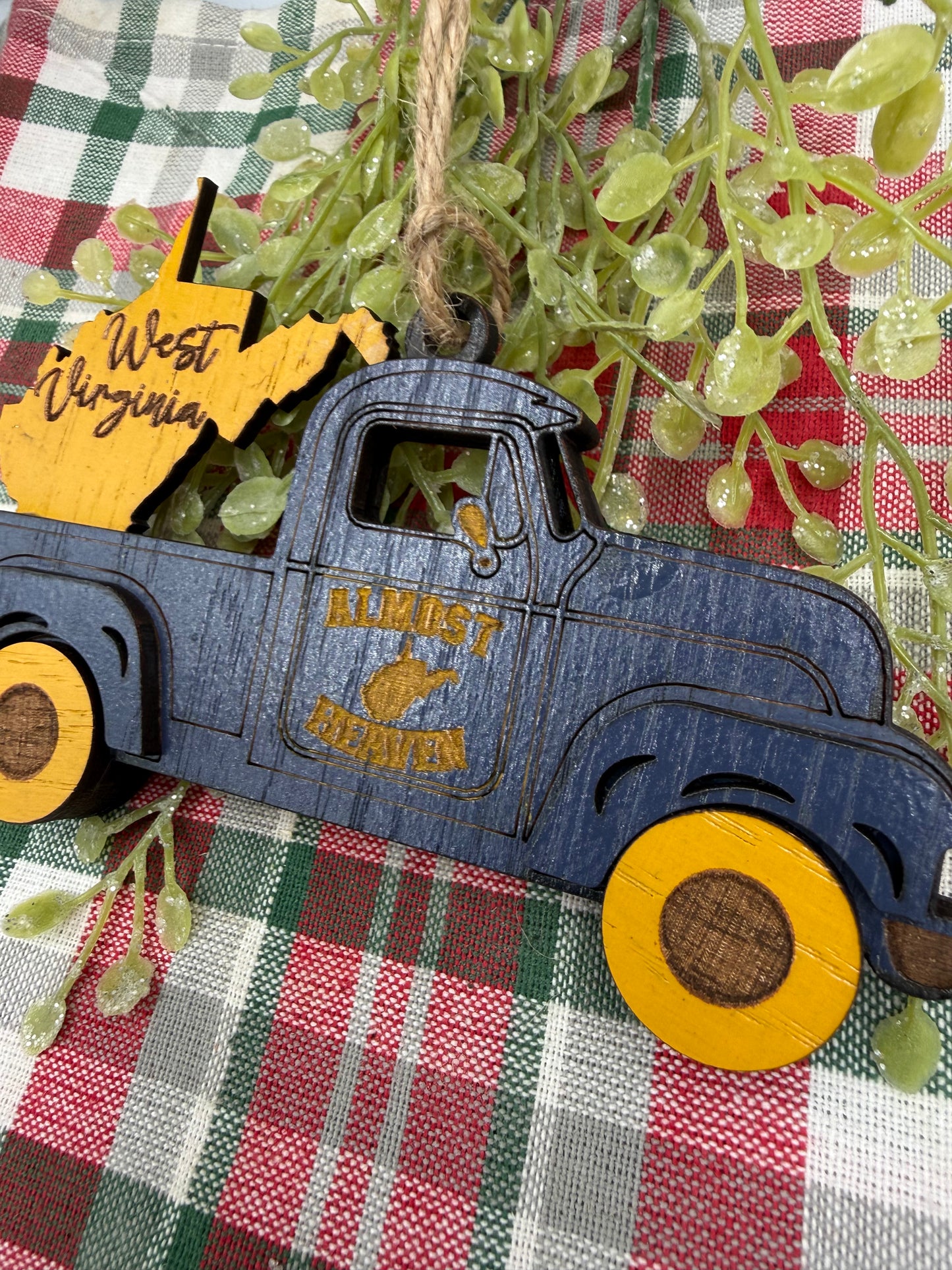West Virginia Old Truck State Pride Almost Heaven Christmas Ornament Tree Decor