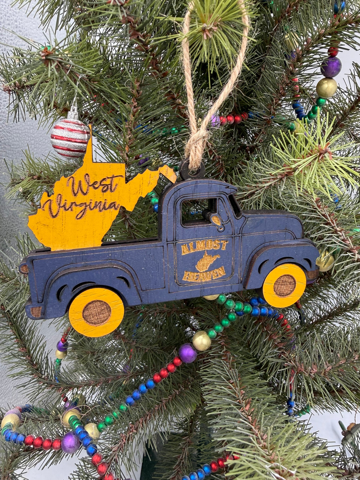 West Virginia Old Truck State Pride Almost Heaven Christmas Ornament Tree Decor