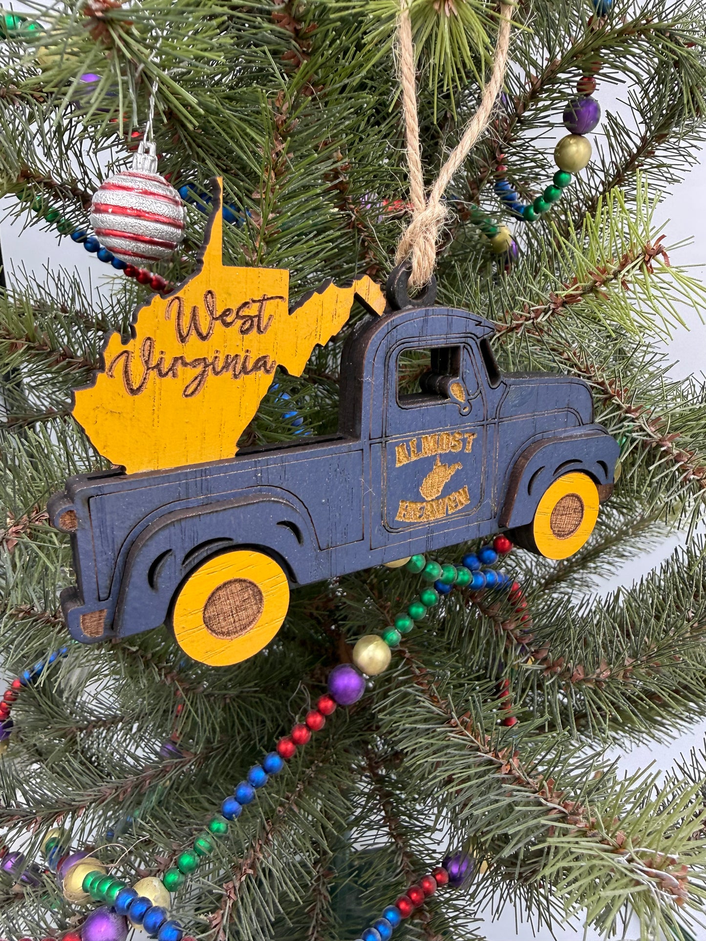 West Virginia Old Truck State Pride Almost Heaven Christmas Ornament Tree Decor