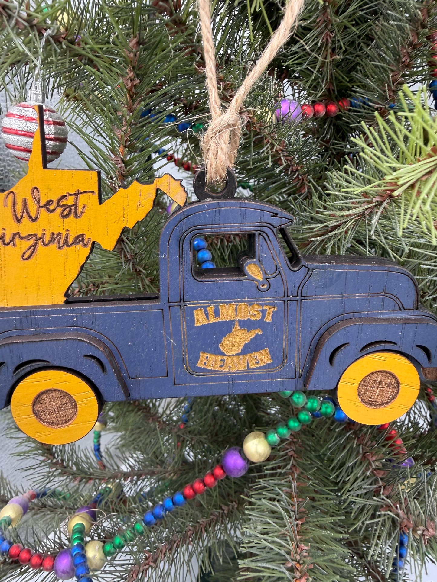 West Virginia Old Truck State Pride Almost Heaven Christmas Ornament Tree Decor