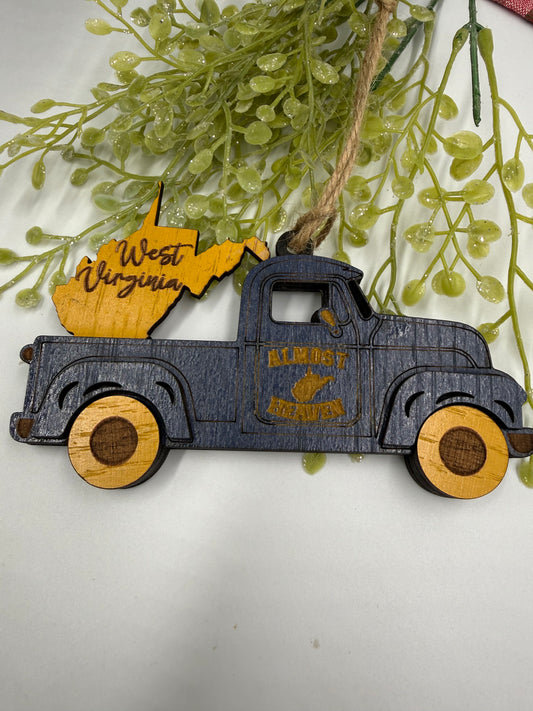 West Virginia Old Truck State Pride Almost Heaven Christmas Ornament Tree Decor