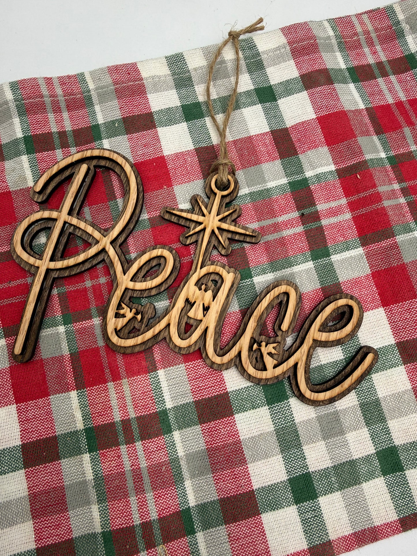 Nativity Christmas Story Wood Religious Christmas Ornament: Love, Hope, Joy