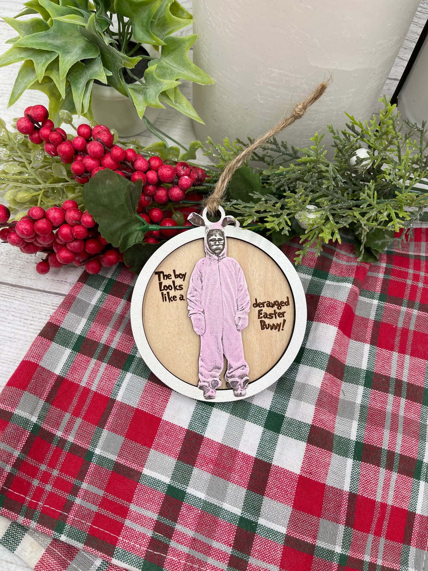 Christmas Story Ralphie Deranged Easter Bunny Ornament