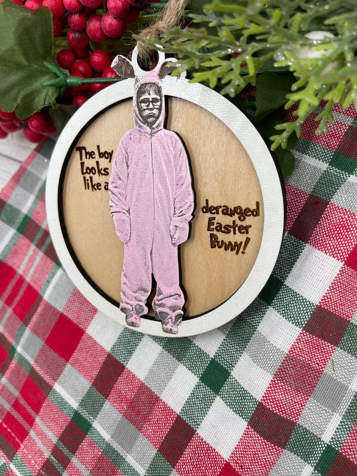 Christmas Story Ralphie Deranged Easter Bunny Ornament