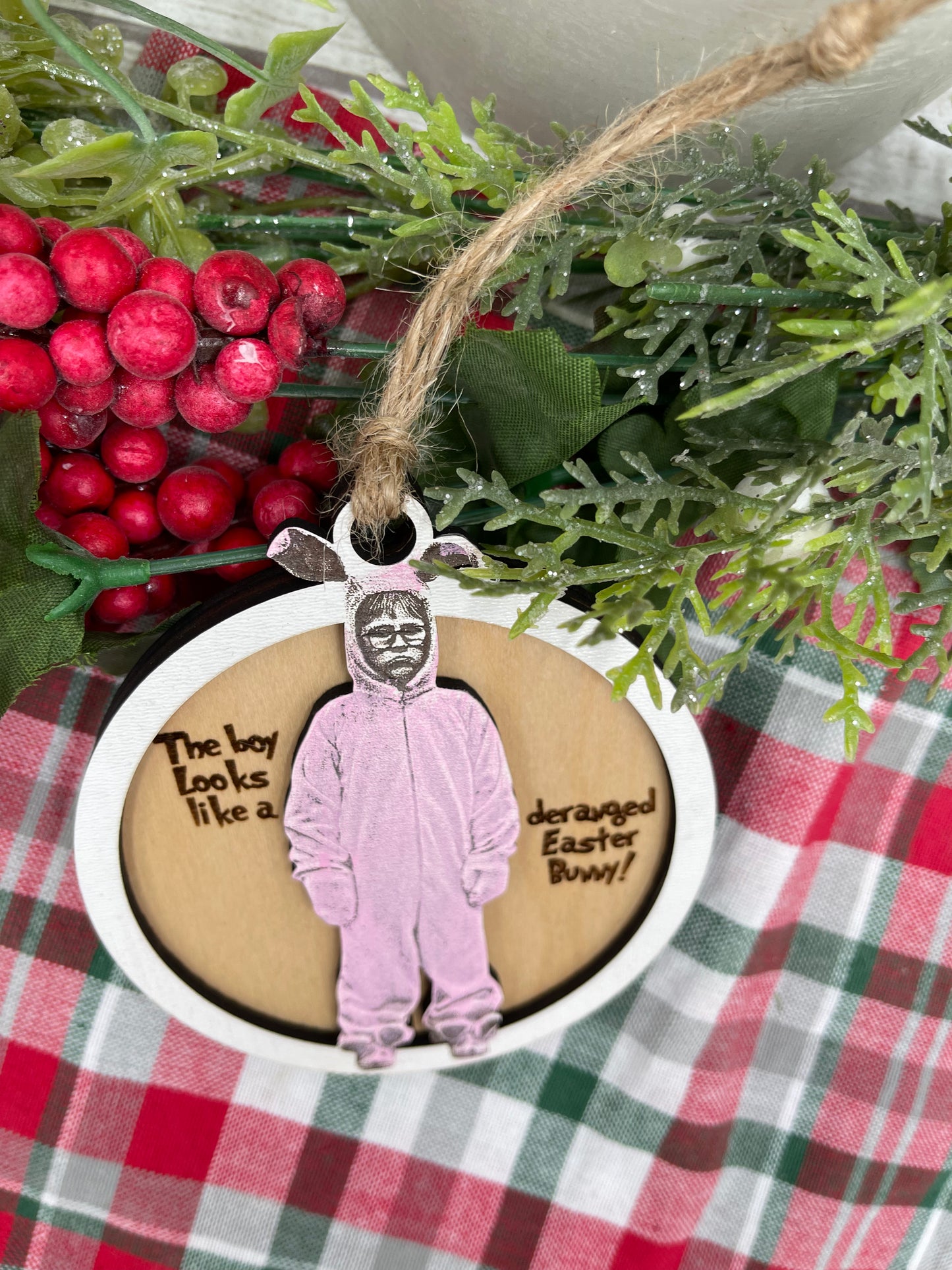 Christmas Story Ralphie Deranged Easter Bunny Ornament