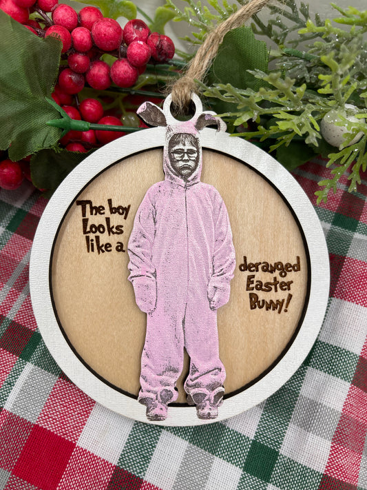 Christmas Story Ralphie Deranged Easter Bunny Ornament