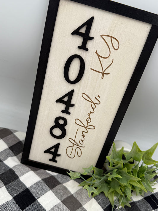 Farmhouse Zip Code City State Sign – Personalized Rustic Wood Sign | Custom Home Town Wall Décor | Housewarming Gift for New Home