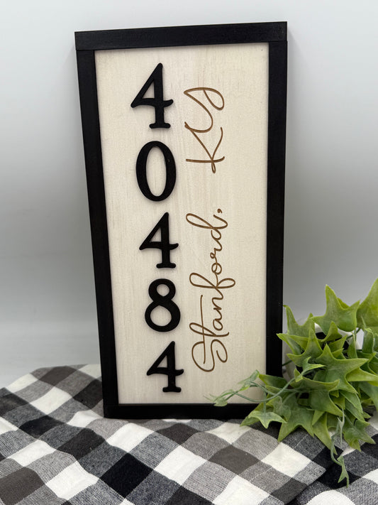 Farmhouse Zip Code City State Sign – Personalized Rustic Wood Sign | Custom Home Town Wall Décor | Housewarming Gift for New Home