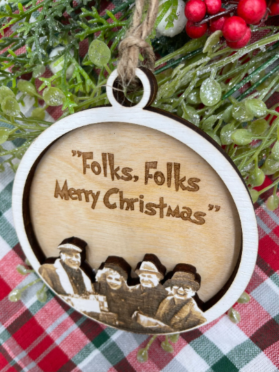 Christmas Vacation Inspired Christmas Ornament-Clark and Ellen Parents-Folks Folks Merry Christmas