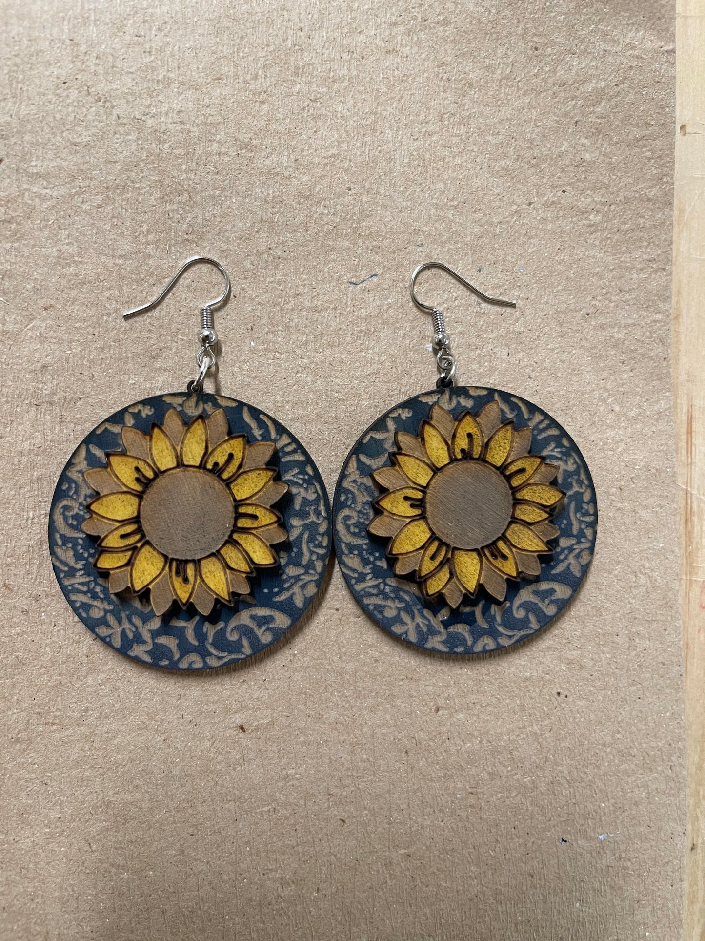 SUNFLOWER EARRINGS Turquoise Blue Jewelry Designer Beautiful Western Design Boutique Southern