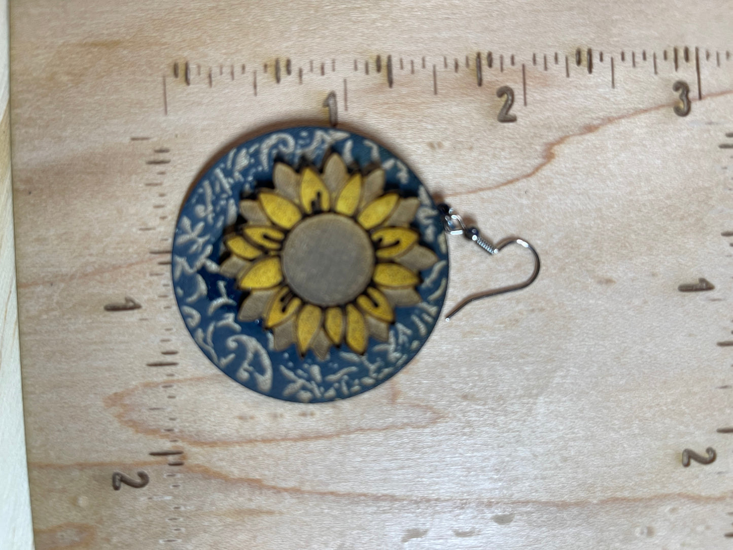 SUNFLOWER EARRINGS Turquoise Blue Jewelry Designer Beautiful Western Design Boutique Southern