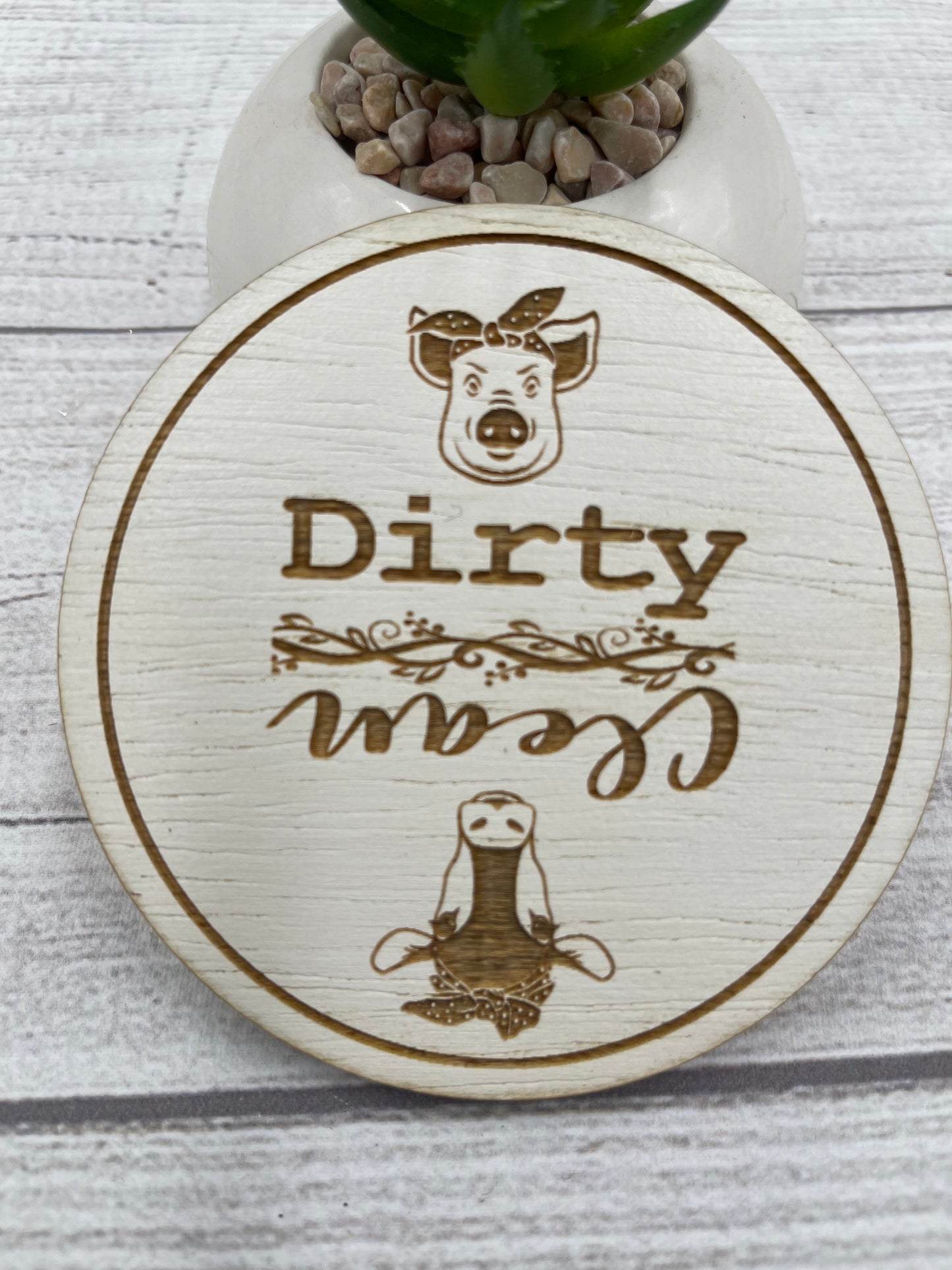 CLEAN DIRTY DISHWASHER MAGNET COW AND PIG Simple plain design magnetic Cool Cows