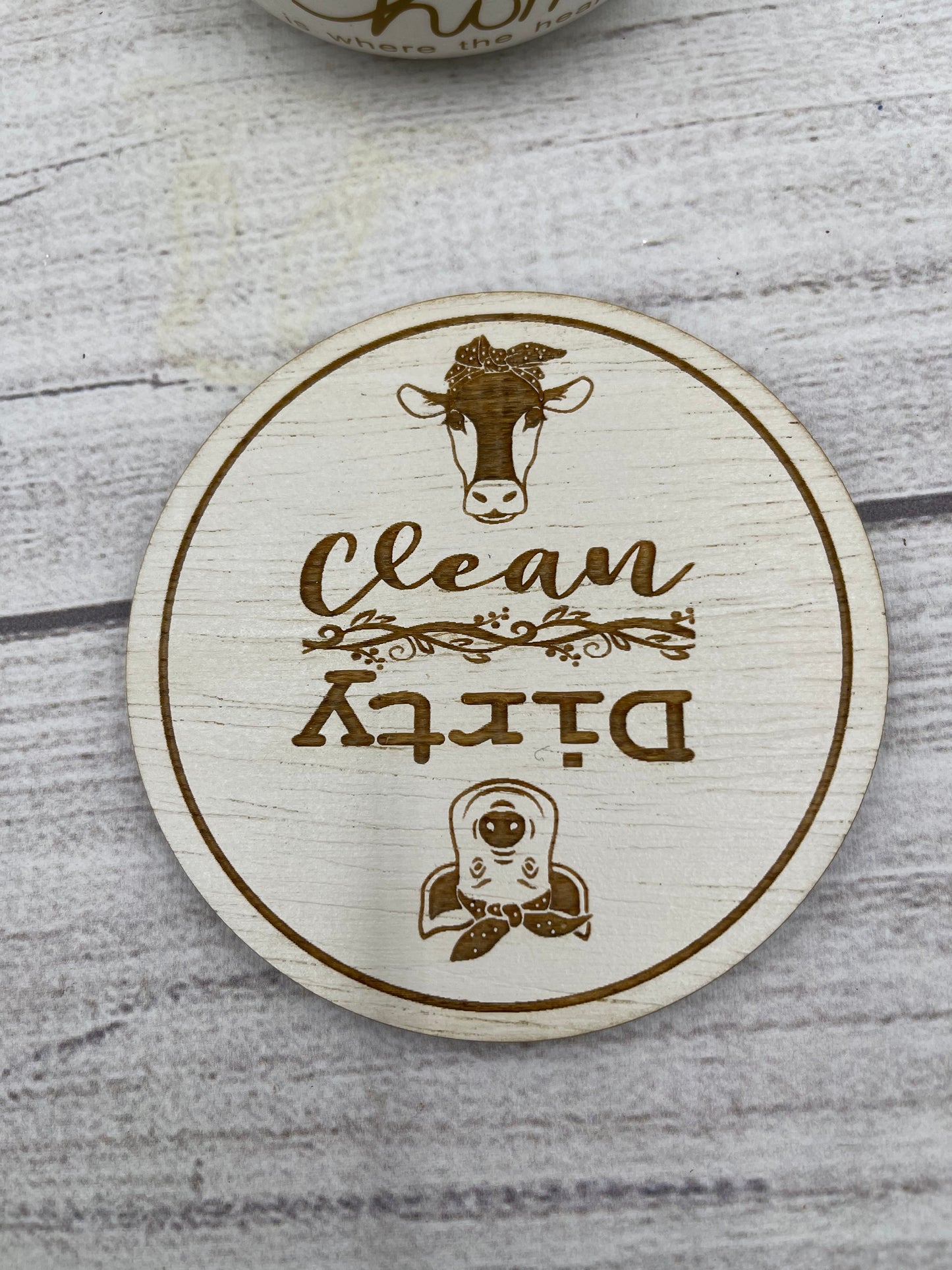 CLEAN DIRTY DISHWASHER MAGNET COW AND PIG Simple plain design magnetic Cool Cows
