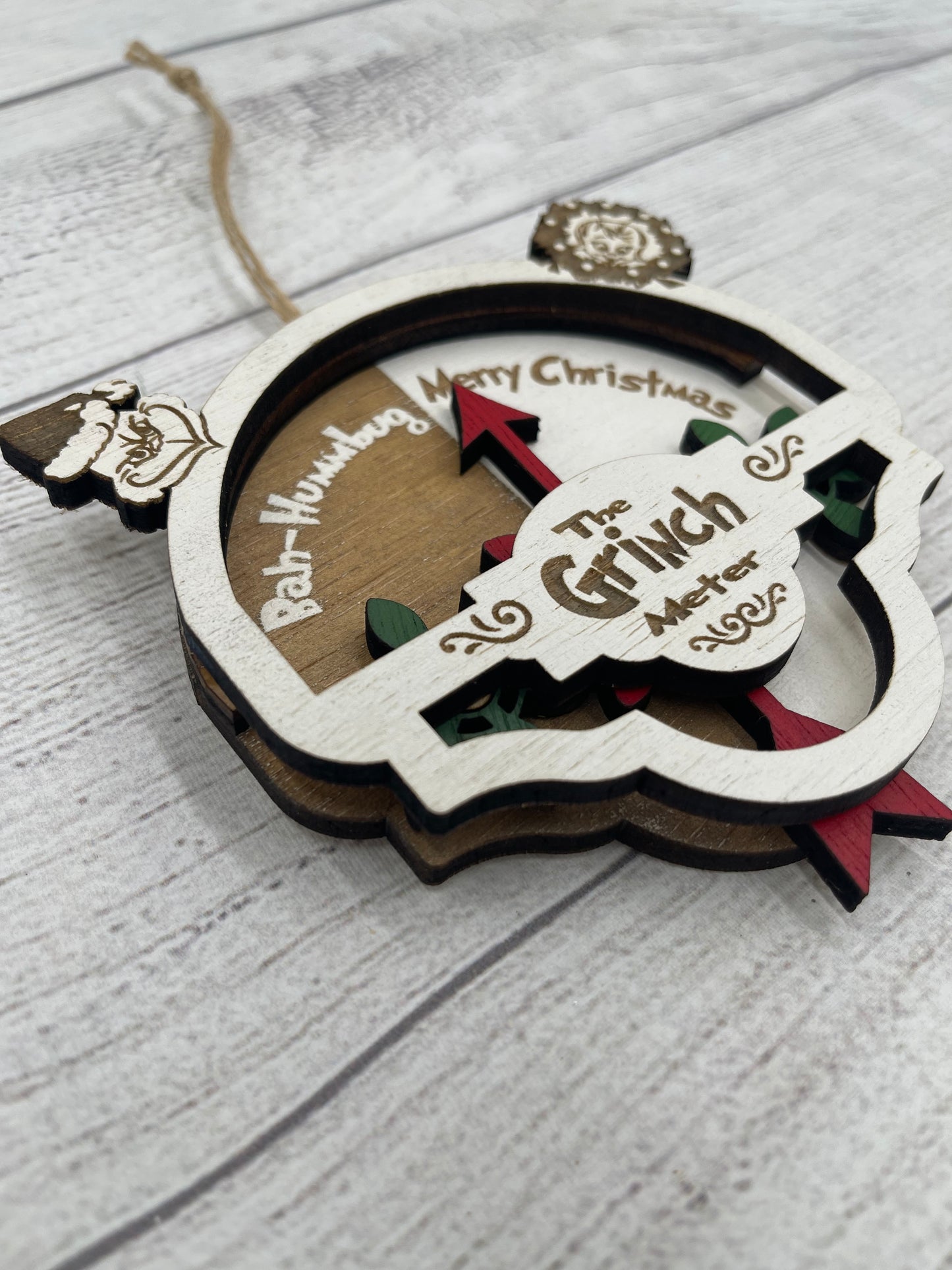 The Grinch Meter - Moveable Christmas Ornament with Cindy Lou Who