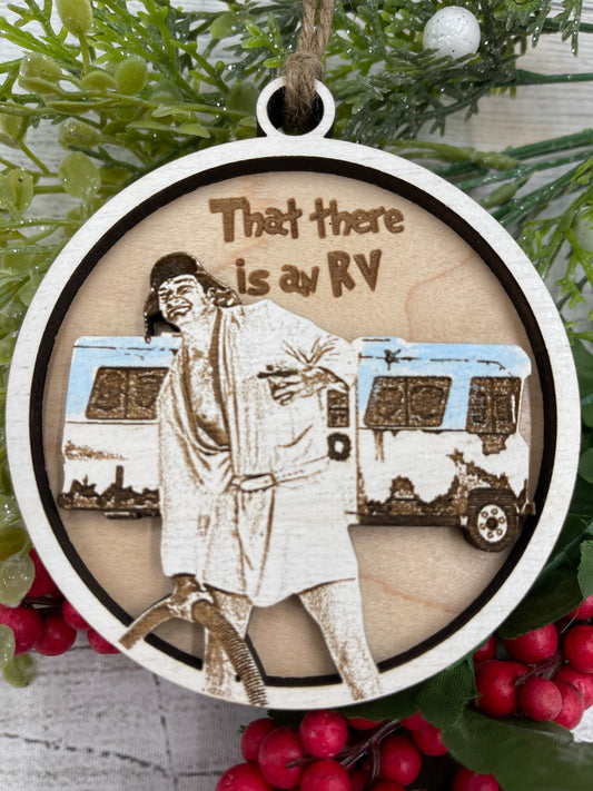 Christmas Vacation Inspired Cousin Eddie's RV Ornament - That There Is An RV - Bathrobe Sewer Dump Ornament